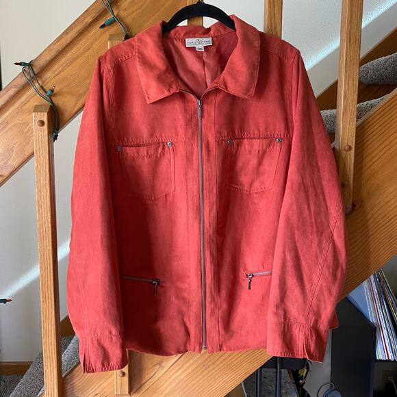 Studio Works coral faux suede full zip jacket - Picture 1 of 4